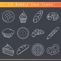Bakery line icons