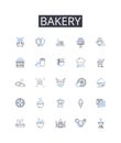 Bakery line icons collection. Enlightenment, Unity, Transformation, Ascension, Metaphysics, Divinity, Oneness vector and