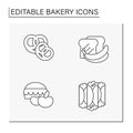 Bakery line icons set