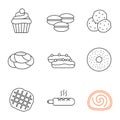 Bakery linear icons set Royalty Free Stock Photo