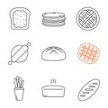 Bakery linear icons set