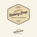 Bakery logo. Bread Shop emblem. Lettering and spikelet.