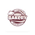 Bakery logo design badge vector, best for bread and cakes shop, food store logo emblem template