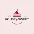 Bakery Logo Ideas, Bake and Cake Pastry Simple Sweet Dessert