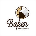 Bakery Logo Ideas Chef with Cookies Background for Bake