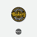 Bakery logo. Bakery premium emblem. Lettering in a circular badge.