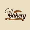 Bakery logo retro concept design illustration , best for bread and cakes shop, food beverages store logo