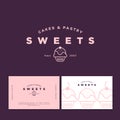 Bakery logo. Sweets cakes and pastry emblem. Bakery and cafe logo.