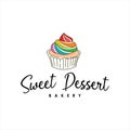 Bakery logo template sweet dessert bread cupcake shop Royalty Free Stock Photo
