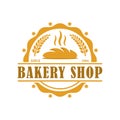 Bakery logo template, vector illustration. Bakery shop emblem, vintage retro style