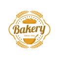 Bakery logo template, vector illustration. Bakery shop emblem, vintage retro style