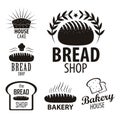 Bakery logotypes set. Bakery vintage black and white design elements