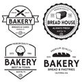 Bakery logotypes set. Bakery vintage design elements, logos, badges, labels, icons and objects. Bread house