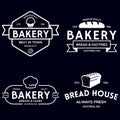 Bakery logotypes set. Bakery vintage design elements, logos, badges, labels, icons and objects. Bread house