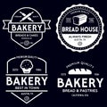 Bakery logotypes set. Bakery vintage design elements, logos, badges, labels, icons and objects. Bread house Royalty Free Stock Photo