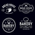 Bakery logotypes set. Bakery vintage design elements, logos, badges, labels, icons and objects. Bread house Royalty Free Stock Photo