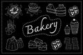 Bakery menu black board doodle