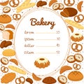 Bakery menu or price poster