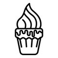 Bakery meringue icon, outline style
