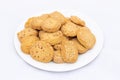 bakery MIX cookies and biscuits in plate on white isolated background Royalty Free Stock Photo