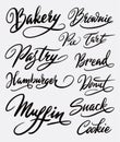 Bakery and muffin handwriting calligraphy