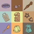 Bakery objects outline C