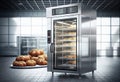 Bakery oven in the work room. Generative AI.