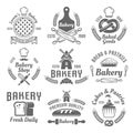 Bakery and pastries vector monochrome emblems Royalty Free Stock Photo