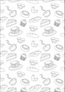 Outline bakery and pastry background