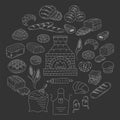 Bakery and pastry collection doodle vector illustration
