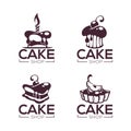 bakery, pastry, confectionery, cake, dessert, sweets shop, vector collection of logo, labels and emblems templates Royalty Free Stock Photo