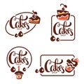 bakery, pastry, confectionery, cake, dessert, sweets shop, vector logo templates collection Royalty Free Stock Photo