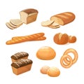 Bakery and pastry products various sorts of bread vector icons