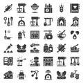 Bakery and pastry shop related icon solid design