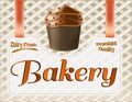 Bakery poster. Muffin Vector Illustration