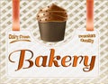 Bakery poster. Muffin Vector Illustration Royalty Free Stock Photo