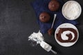 Bakery prepare for make Chocolate brownie cake Royalty Free Stock Photo