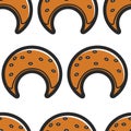 Bakery product seamless pattern pastry moon or crescent shape