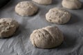 Bread buns before baking Royalty Free Stock Photo