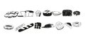 Bakery Products Monochrome Icons Or Pictograms Set, Featuring An Assortment Of Freshly Baked Goods, Including Bread Royalty Free Stock Photo