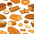 Bakery products pastry seamless pattern wheat dough