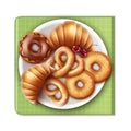 Bakery products on plate