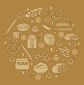 Bakery products round-shape. Vector illustration.