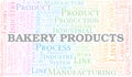 Bakery Products word cloud create with text only. Royalty Free Stock Photo