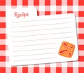 Bakery recipe. Cookbook sheet. Blank paper page. Culinary notebook. Cake cooking. Pastry preparation. Baking reminder