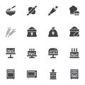 Bakery related vector icons set