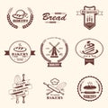 Bakery retro emblem and labels collection, design elemnts and te