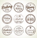 Bakery retro grunge stamp collection