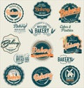 Bakery retro labels collection