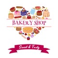 Bakery Shop Advertisement with Dessert Composition
